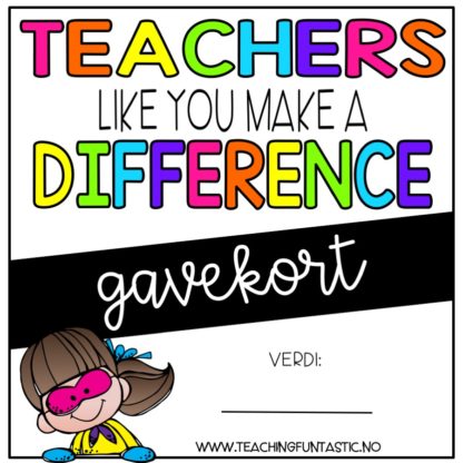 Kjøp et gavekort til en kollega på skole. Lærere kan bruke gavekort til å kjøpe undervisningsmateriell.