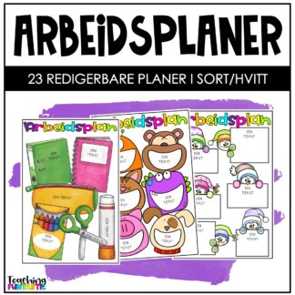Arbeidsplaner - 23 Redigerbare planer i sort/hvitt