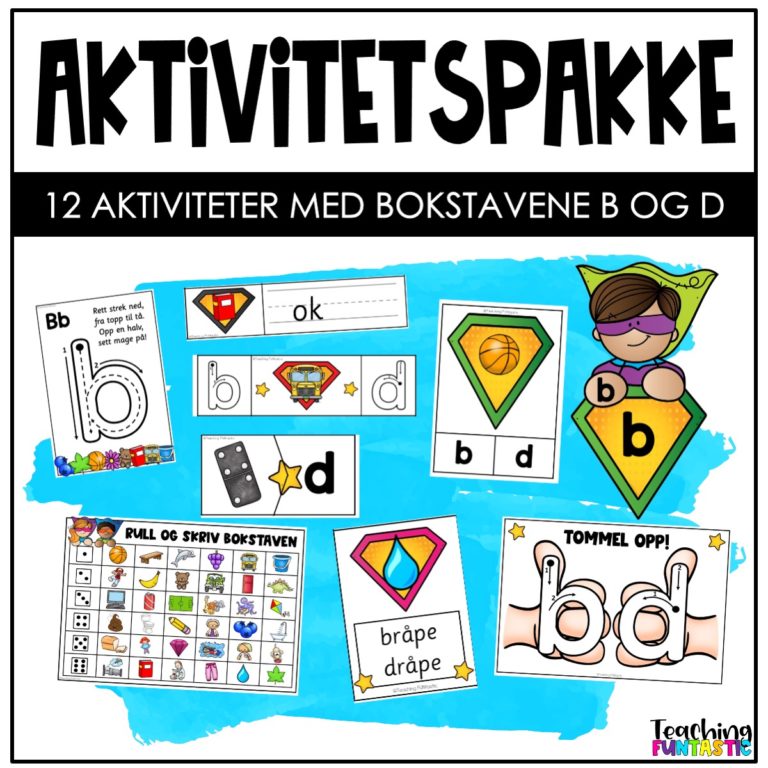 Oppgaver Med Bokstavene B Og D - Aktivitetspakke | Teaching FUNtastic