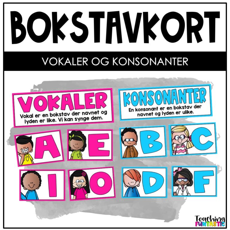 Vokaler Og Konsonanter - Småkort - Teaching Funtastic