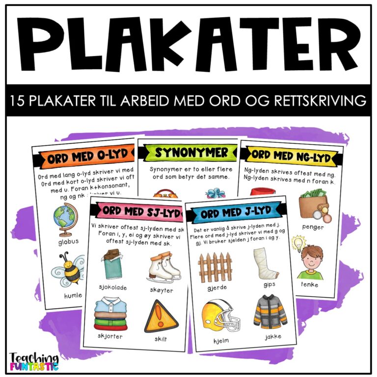 Ordklasser - plakater - Teaching Funtastic