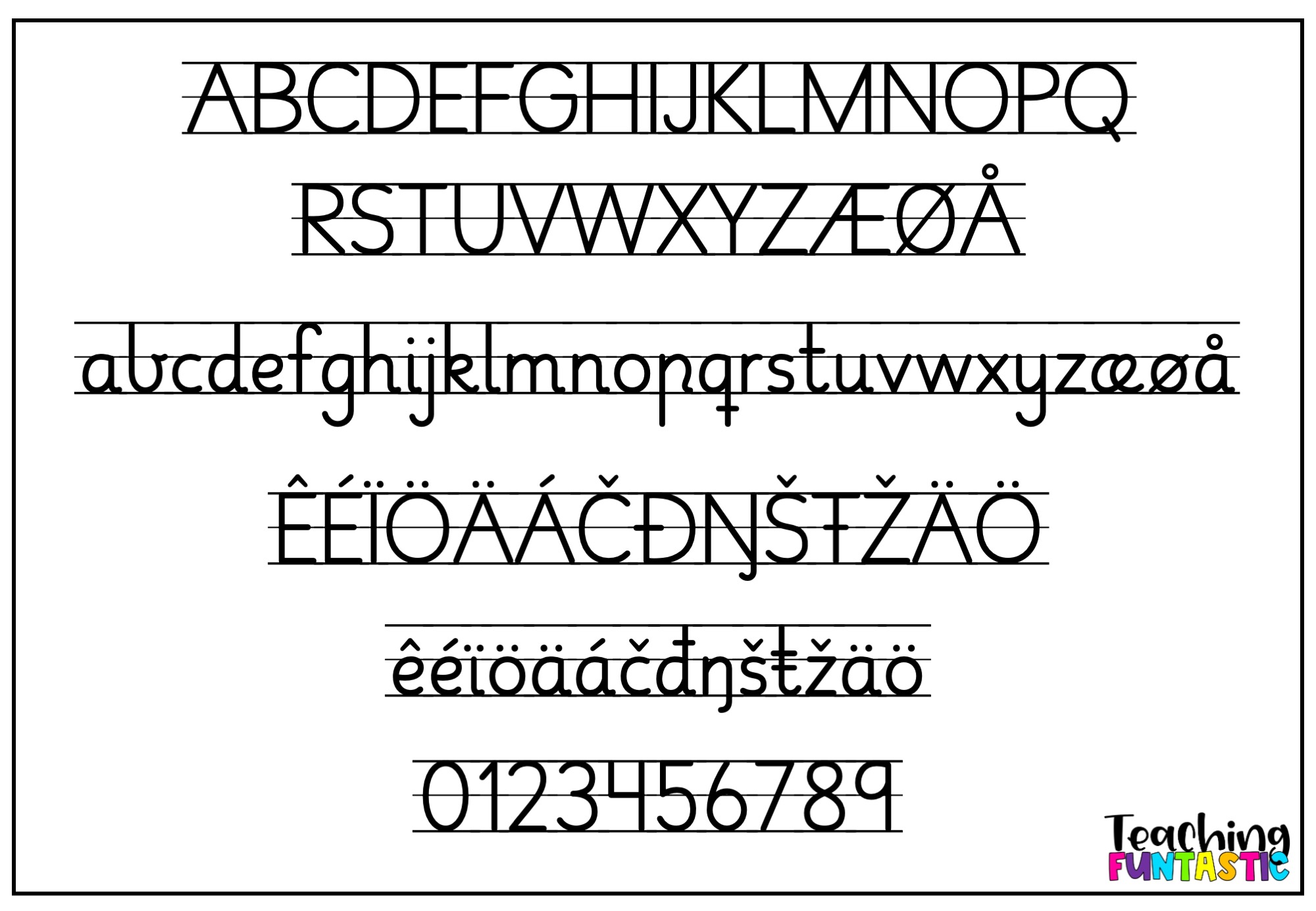 TF font | Skrifttyper til skole; Trykkskrift 2 Bokstavhus - Bilde 2