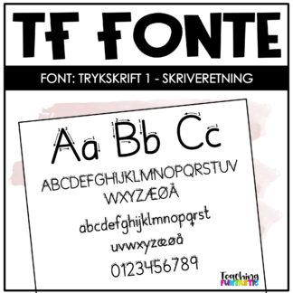 TF font | Skrifttyper til skole; Trykkskrift 1 Skriveretning