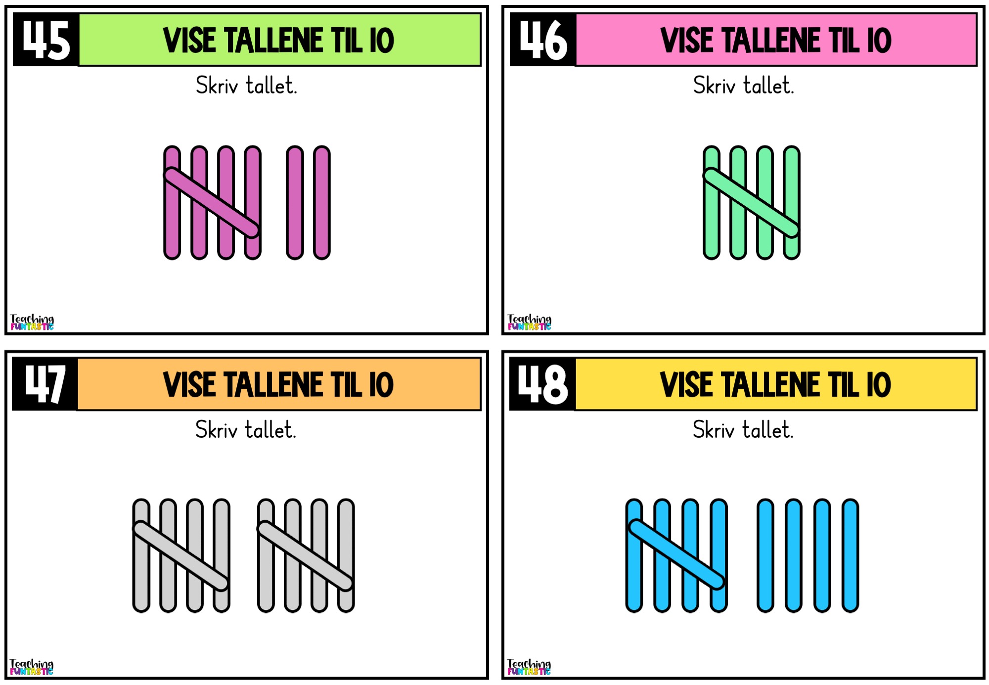 oppgavekort matematikk 1. trinn Representere tall til 10
