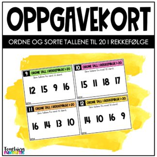 oppgavekort 1. trinn matematikk ordne og sortere tall til 20