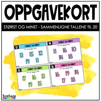 oppgavekort 1. trinn matematikk sammenligne tall til 20