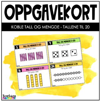 oppgavekort 1. trinn matematikk koble tall og mengde til 20