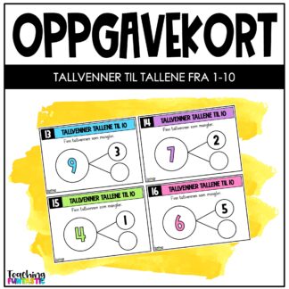 oppgavekort matematikk 1. trinn tallvenner til 10