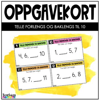 oppgavekort matematikk 1. trinn telle forlengs og baklengs til 10