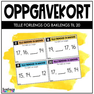 oppgavekort matematikk 1. trinn telle forlengs og baklengs til 20