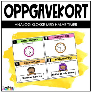 oppgavekort matematikk analog klokke