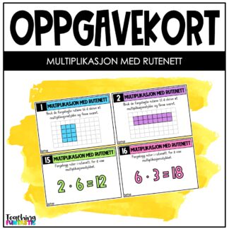 oppgavekort matematikk representere multiplikasjon med rutenett