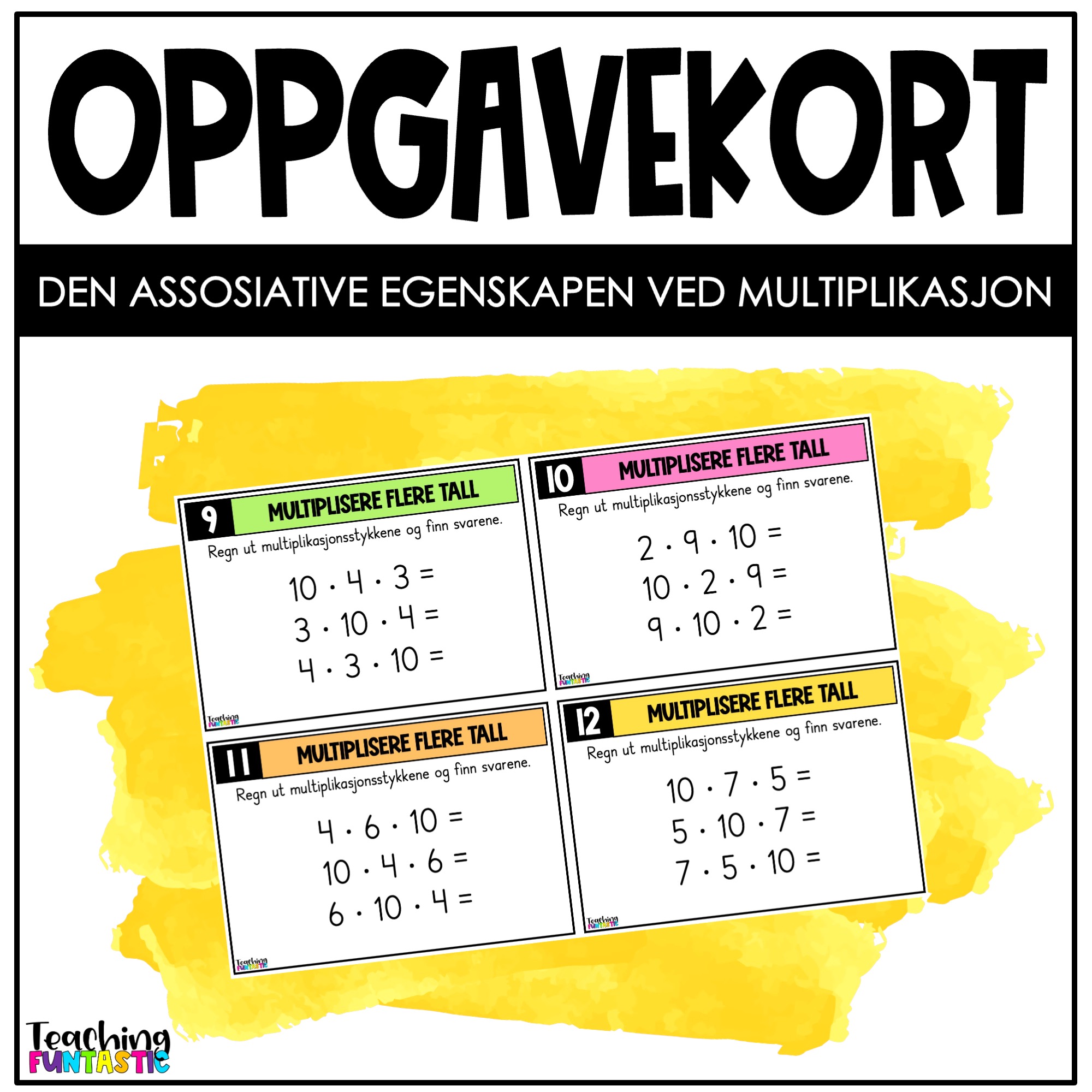 oppgavekort matematikk Assosiative lov for multiplikasjon