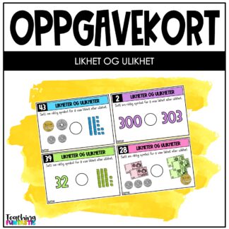 oppgavekort matematikk likhet og ulikhet