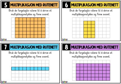 Oppgavekort matematikk – Representere multiplikasjon - Teaching Funtastic