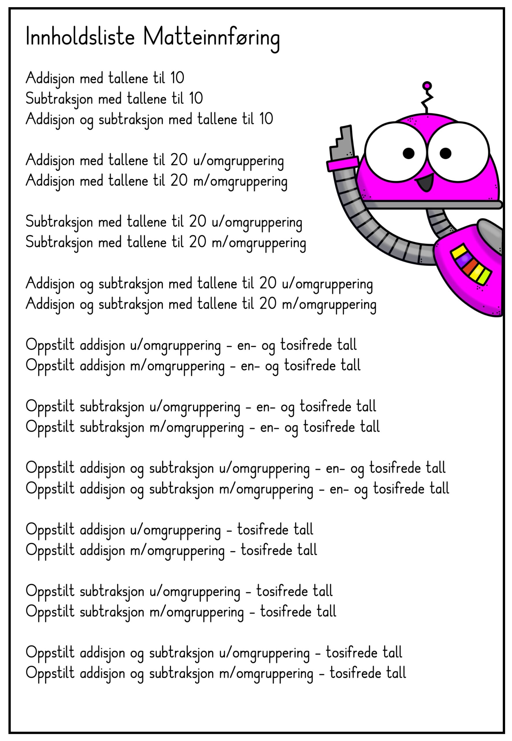 Progressive arbeidsark i matematikk - arbeid med oppstilling og innføring - Bilde 2