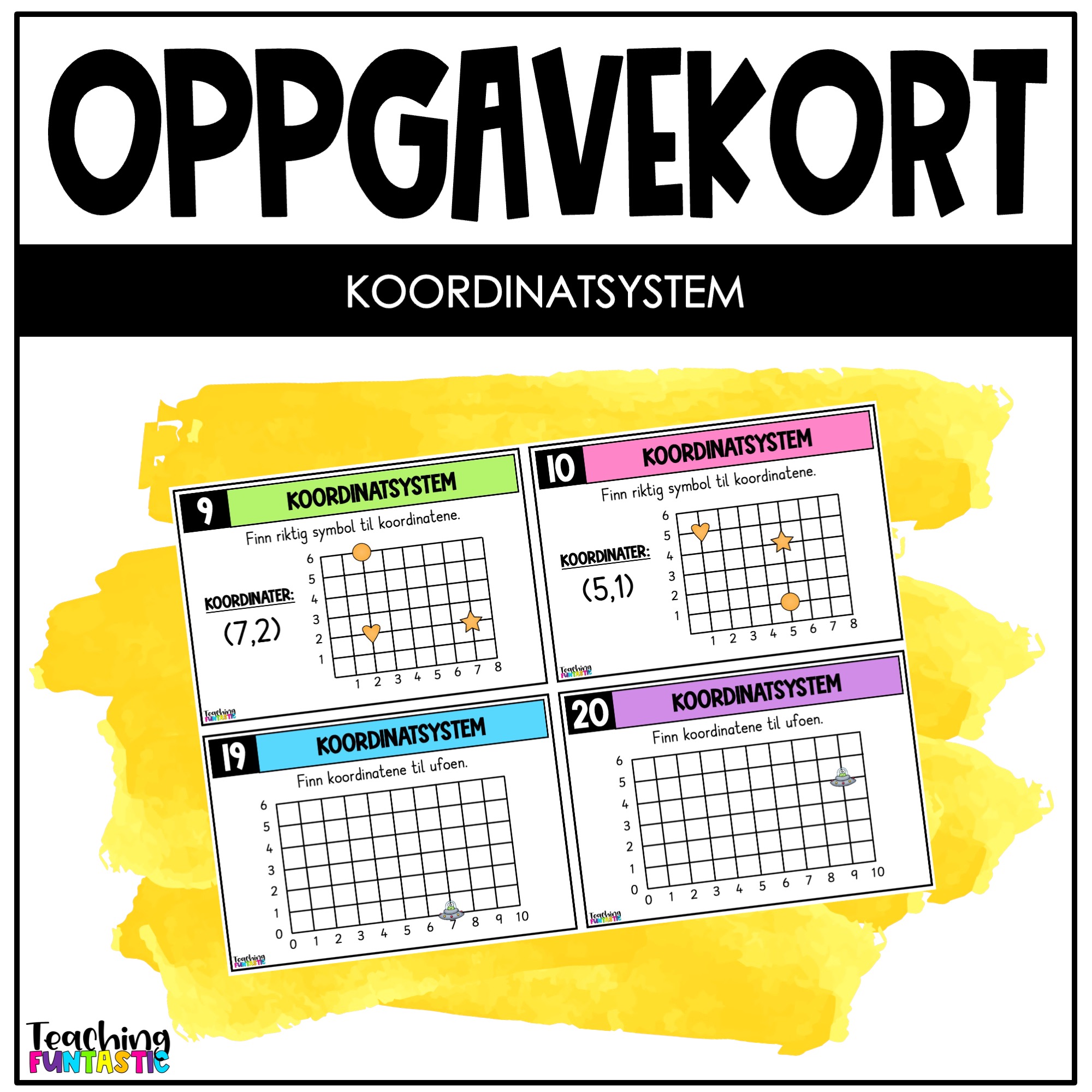oppgavekort matematikk koordinatsystemet