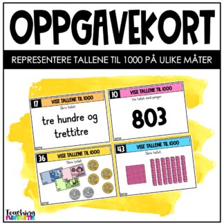 Oppgavekort i matematikk – Representere tall til 1000