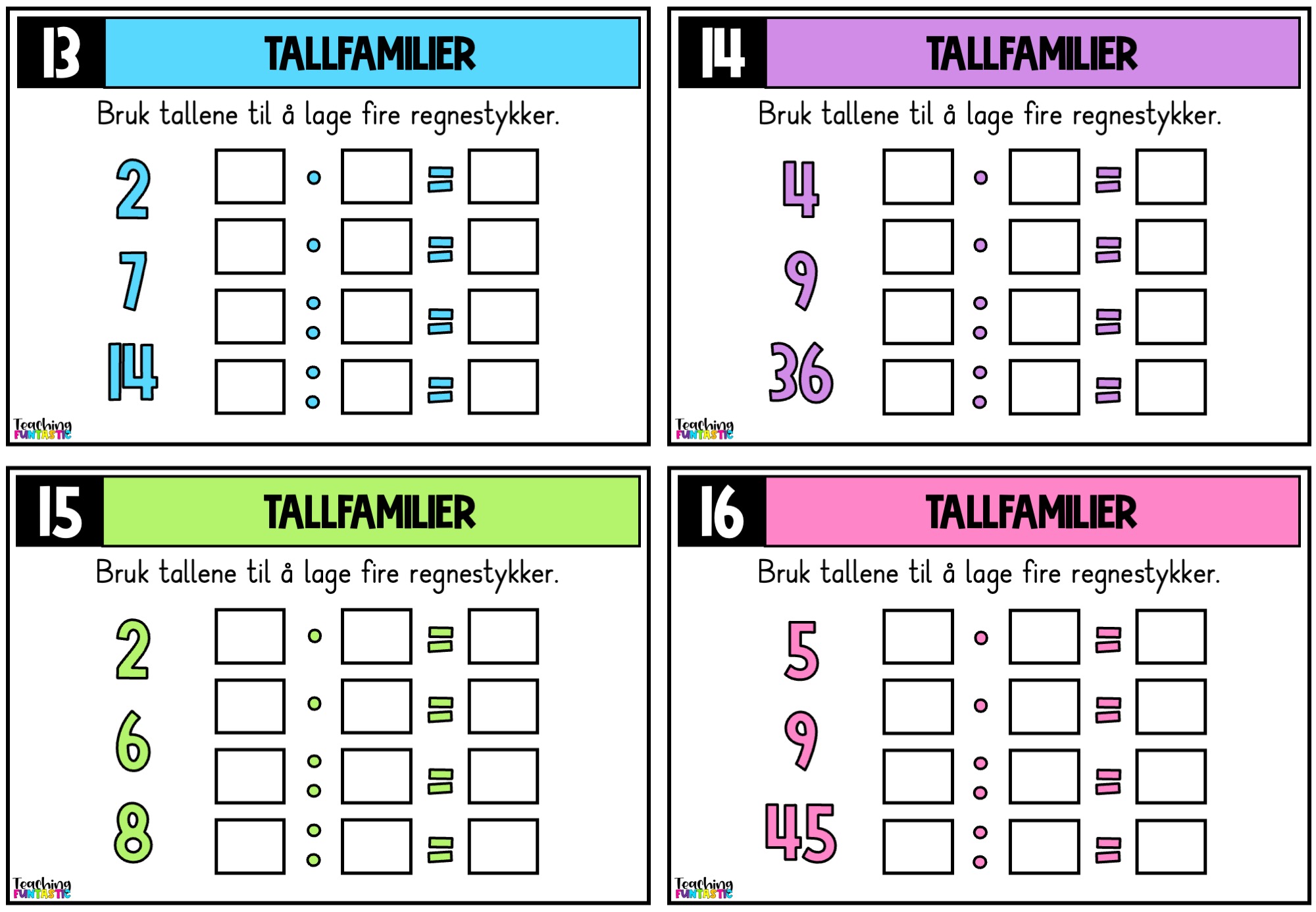 oppgavekort matematikk