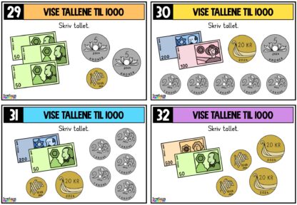 Oppgavekort matematikk – Representere tall til 1000 - Teaching Funtastic