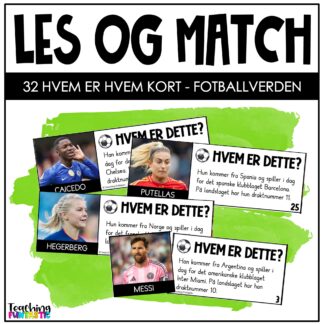 leseøvelse quizkort spørsmål fotballspillere fotball-vm