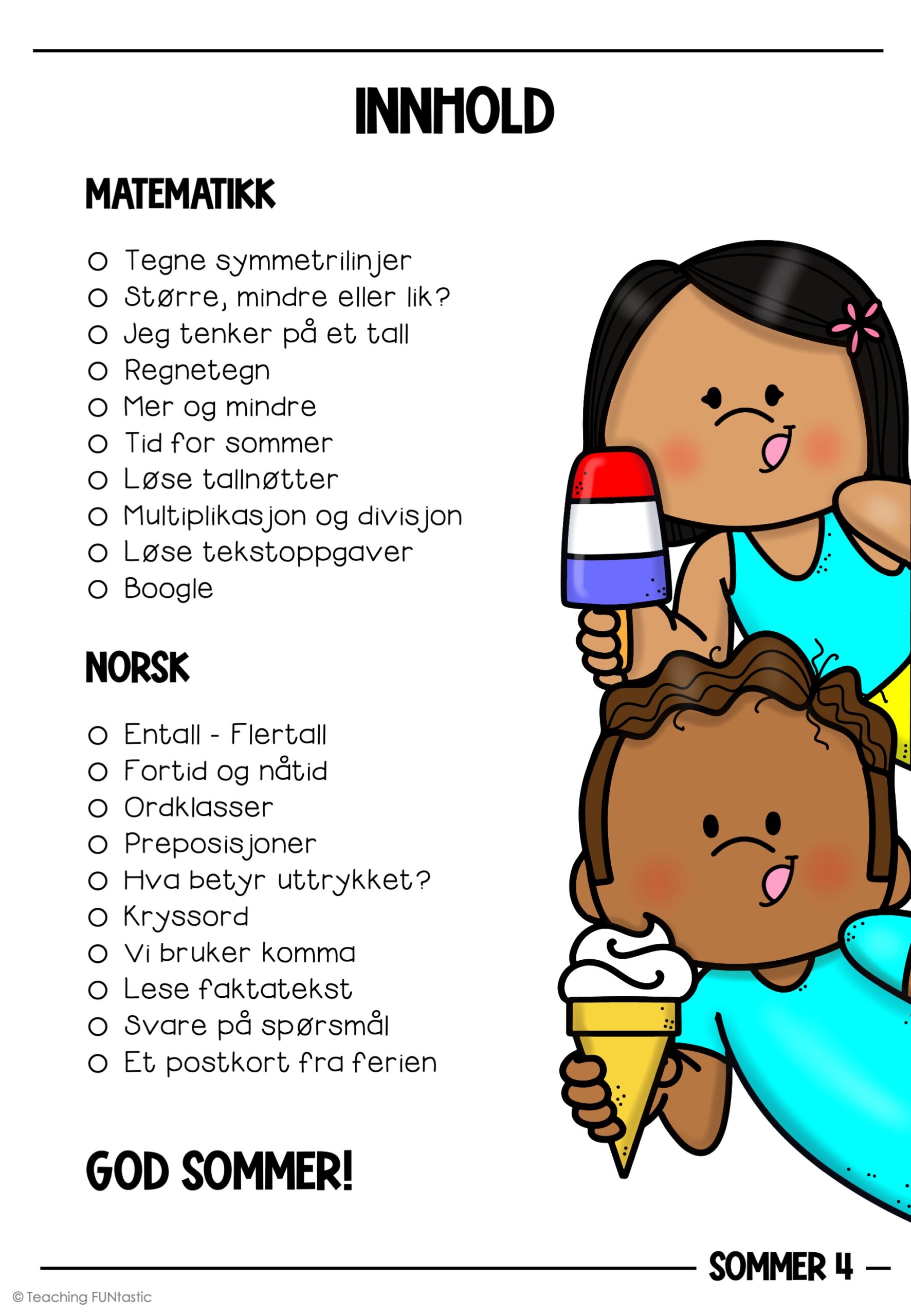 oppgavehefte 4. trinn sommerhefte