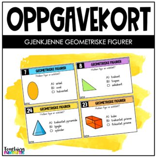 oppgavekort matematikk 4. trinn geometriske figurer 2D 3D egenskaper