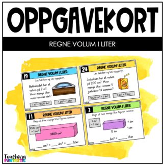 oppgavekort matematikk 4. trinn måle volum i liter
