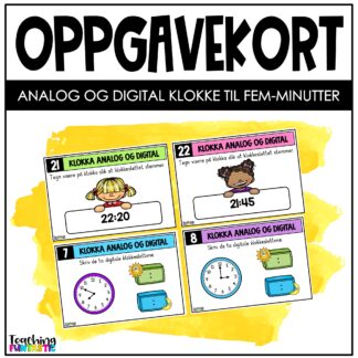 oppgavekort matematikk 4. trinn analog og digital klokke