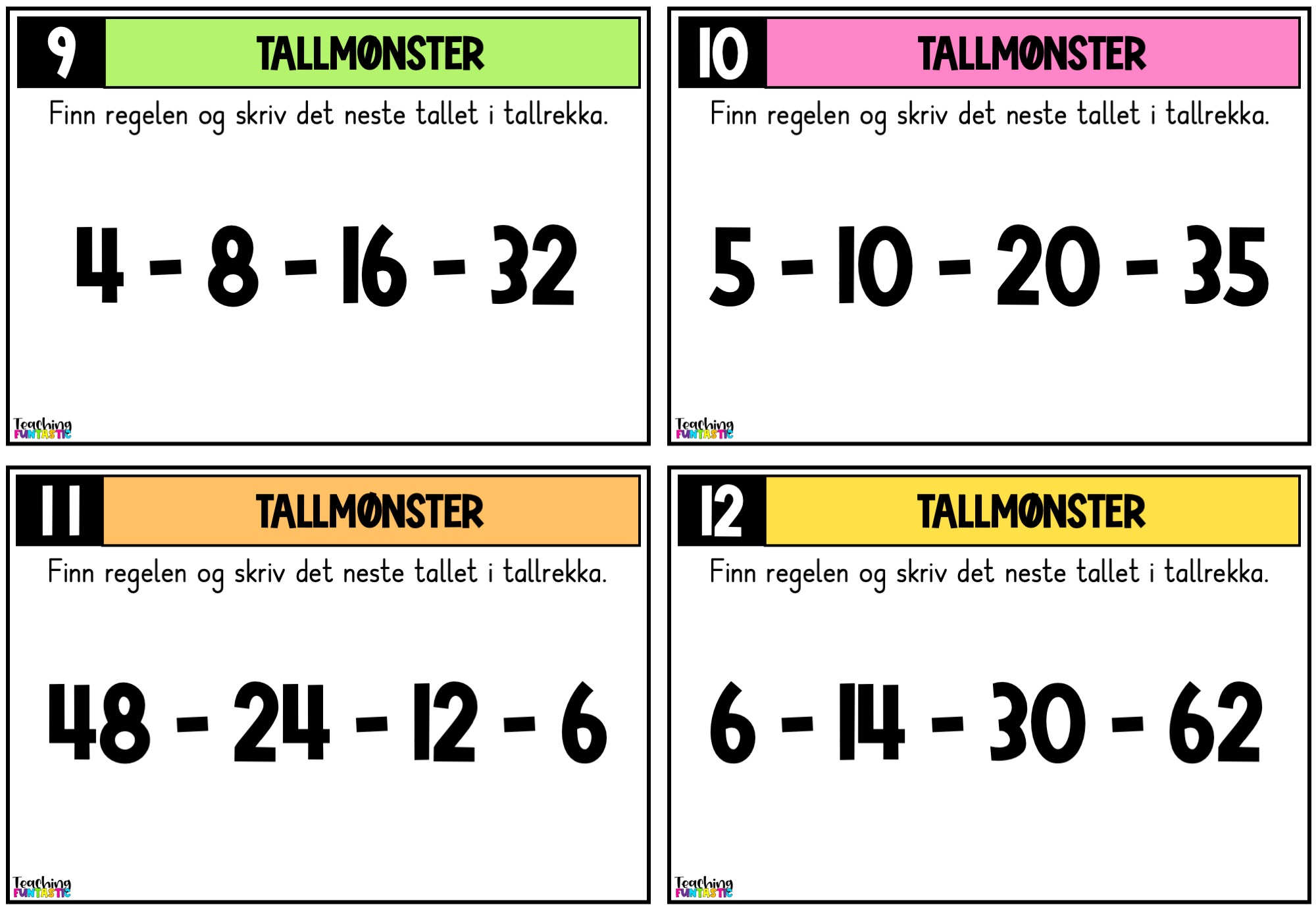 Samlepakke - Oppgavekort i matematikk for 4. trinn - Bilde 2