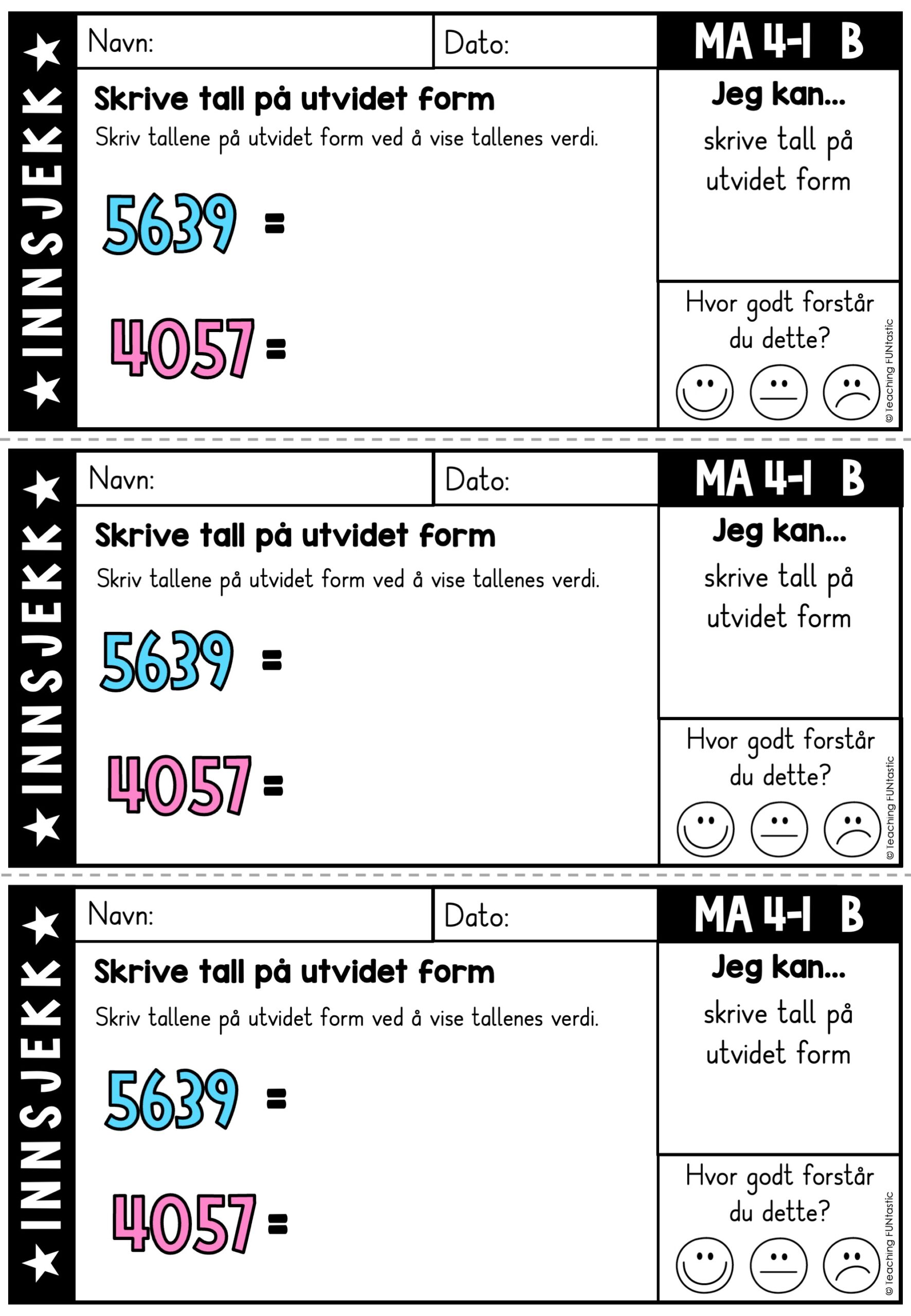 kartlegging matematikk 4. trinn