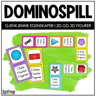 spill i matematikk domino geomtriske figurer 2D 3D