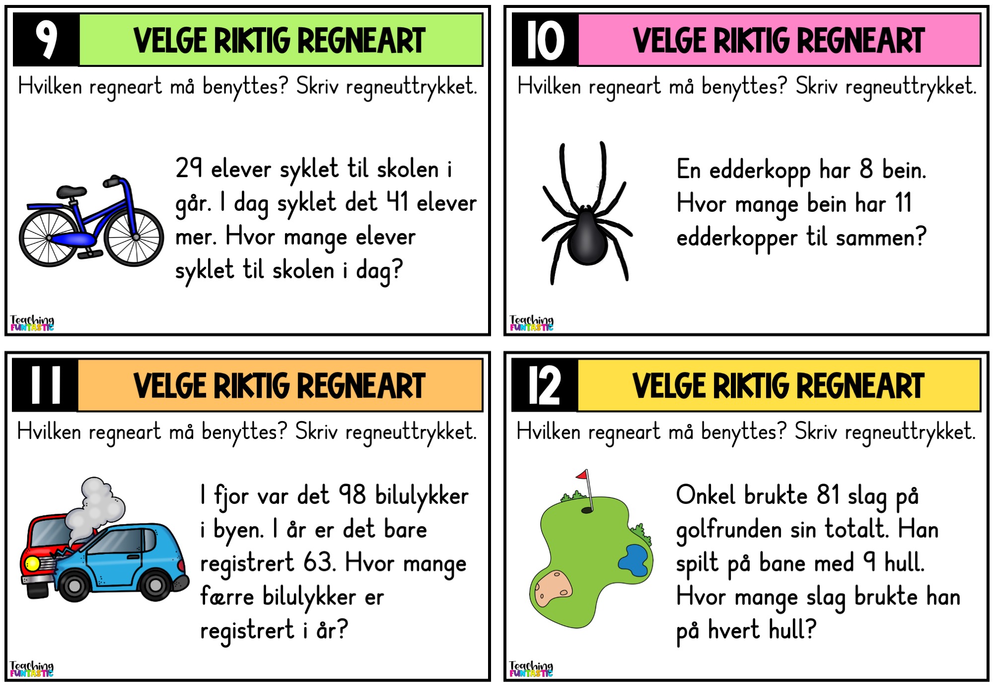 Samlepakke - Oppgavekort i matematikk for 4. trinn - Bilde 15