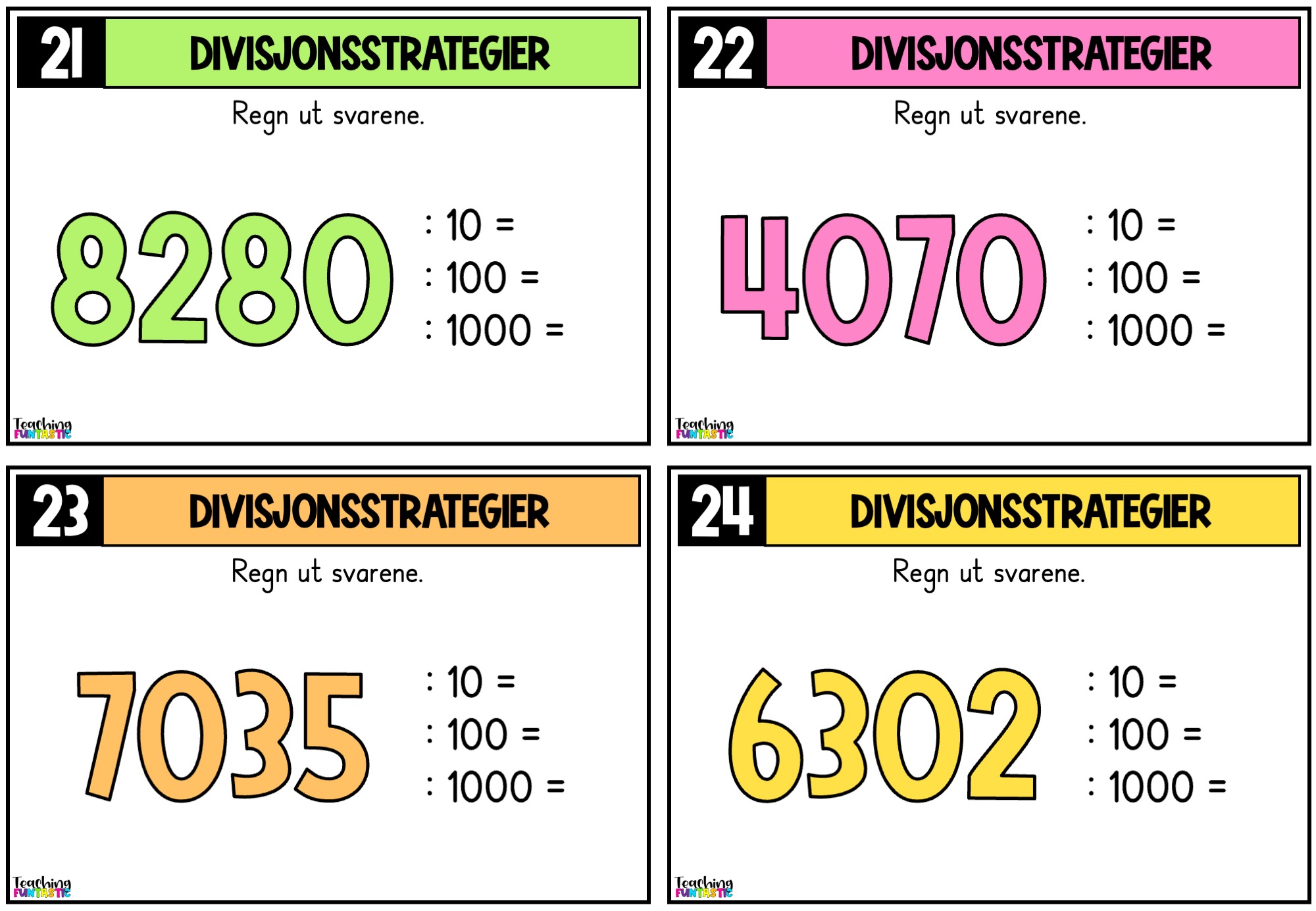Samlepakke - Oppgavekort i matematikk for 4. trinn - Bilde 17