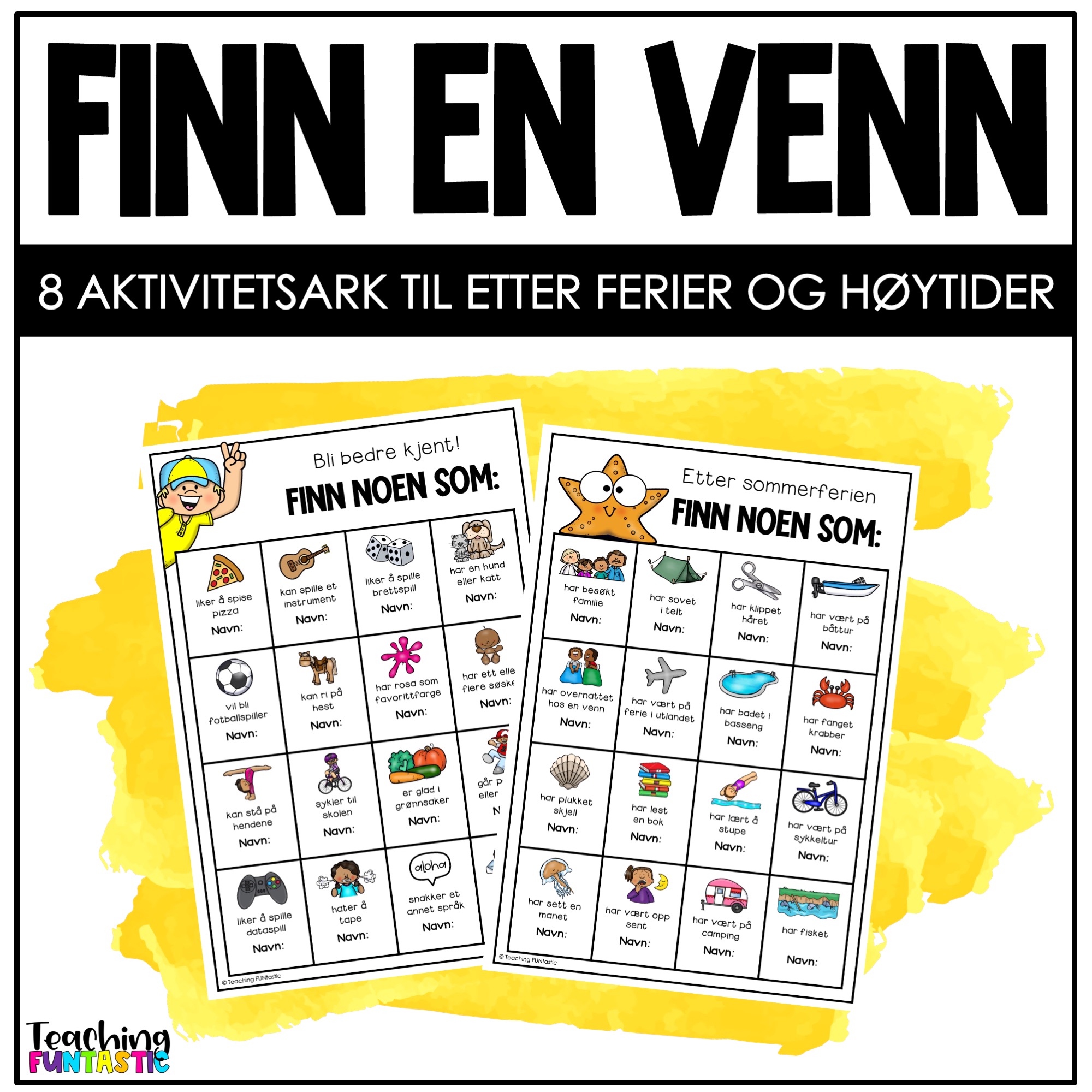 finn en venn bli kjent aktiviteter